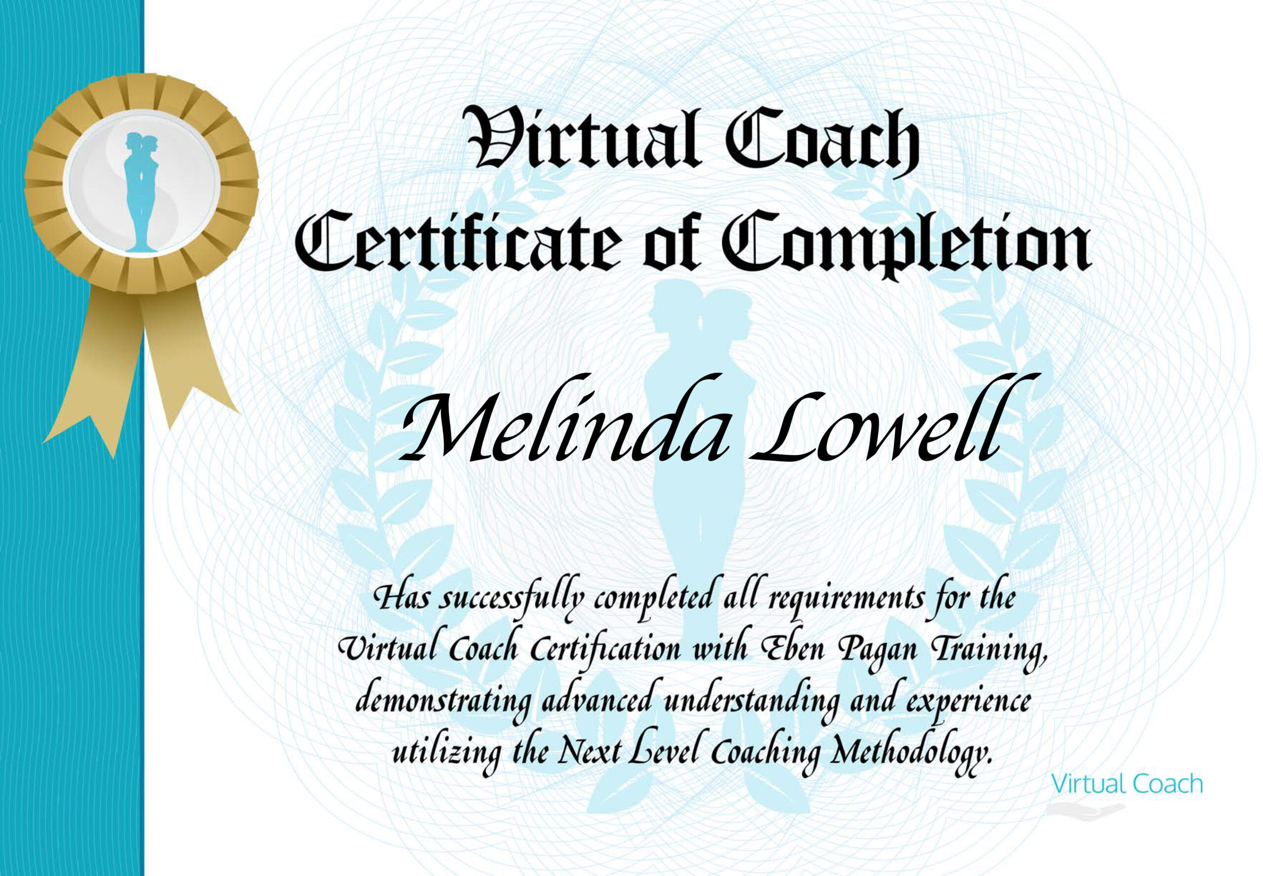 VC Certificate - Melinda Lowell